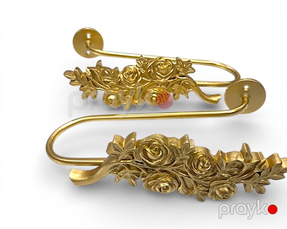 Pərdə tutacağı Yarpaq N4, metal, qızılı, 2 əd — Mallar, Bakı (2)