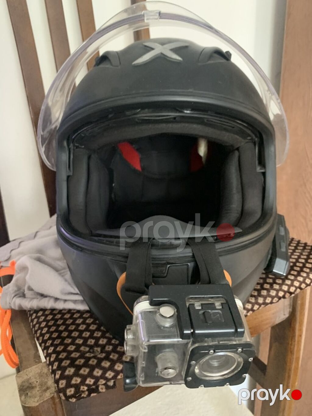 Motodel üçün tam üzlü kaska və ön montajlı action kamera dəsti — Motosiklet geyimi, Bakı (4)