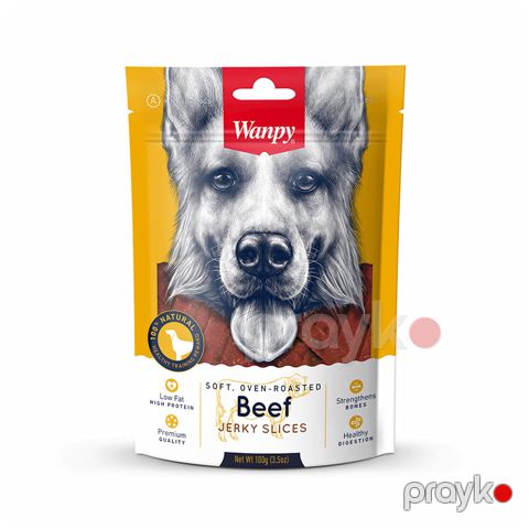 İtlər üçün məzə Wanpy Beef Jerky Slices, mal əti ilə, 100 q — Bakı