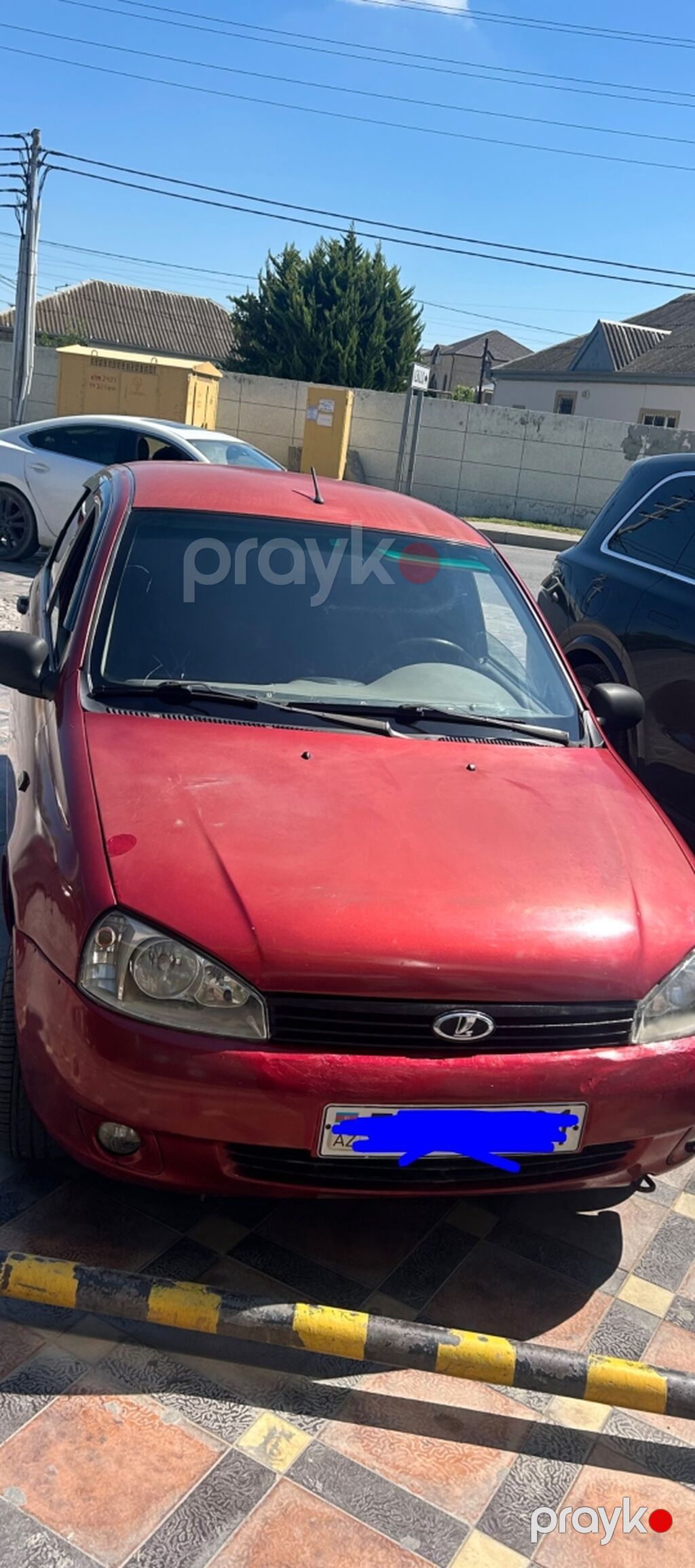 Lada Kalina sedan – qırmızı rəng, 4 qapı, ön ötürücülü. Şəhər üçün — Avtomobillər, Bakı (3)