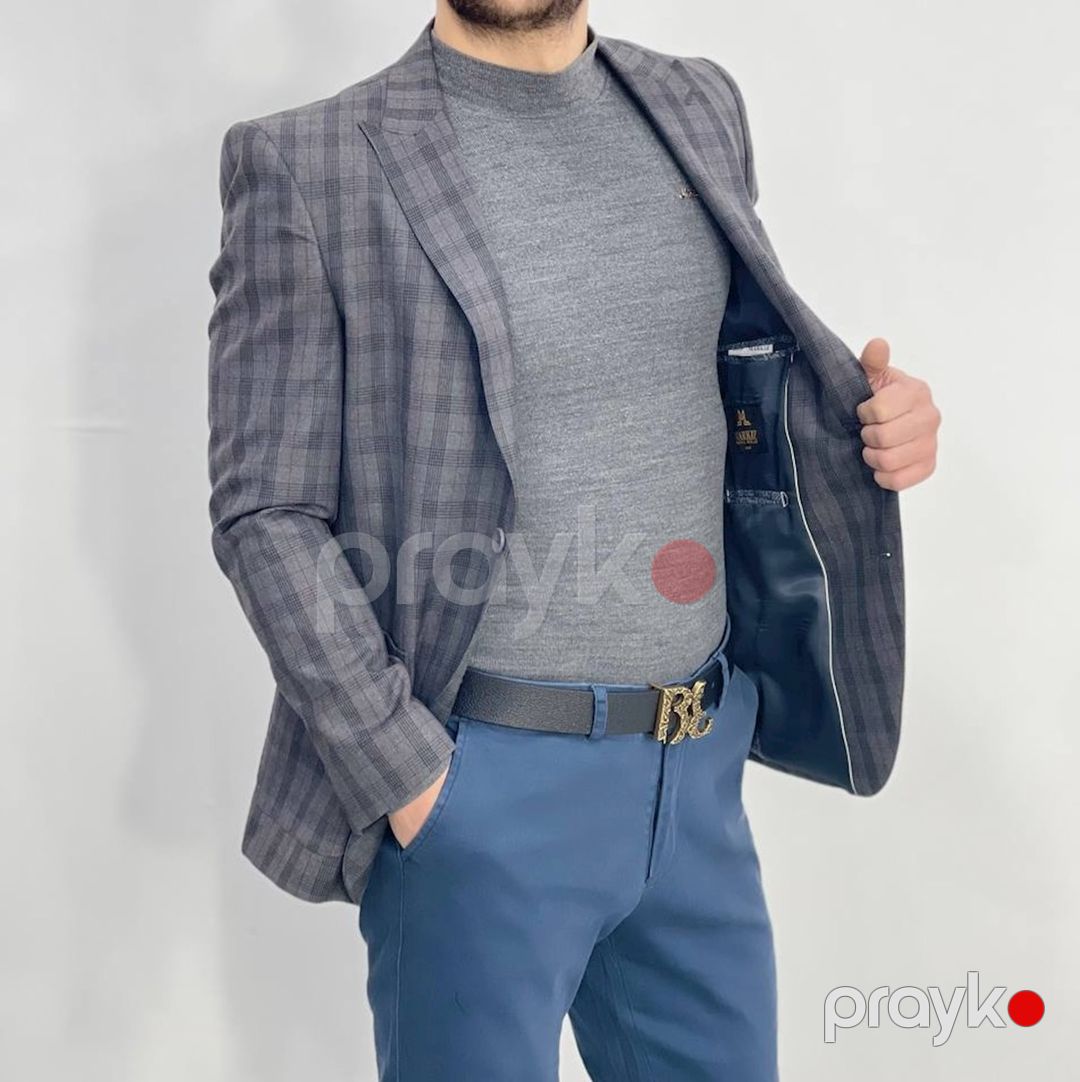 Kişilər üçün pencək 1324-04222, boz, polyester/viskoz, ölçü 58 — Mallar, Bakı (3)