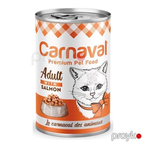 Konserv yem Carnaval Premium Adult Cat With Salmon, yetkin pişiklər, 400 q — Bakı