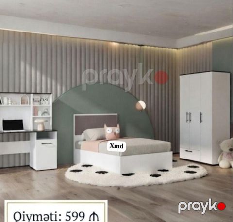 Uşaq/yeni yetmə otağı dəsti Tərkibi: - Tək nəfərlik çarpayı (yumşaq