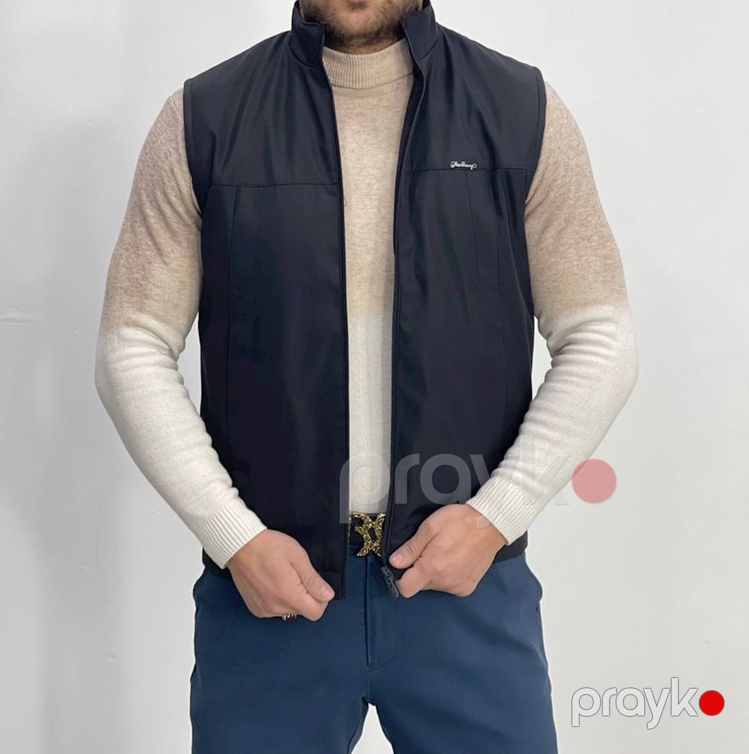 Kişilər üçün qalın jilet 1430-19000, qara, polyester, ölçü 52 — Mallar, Bakı (2)