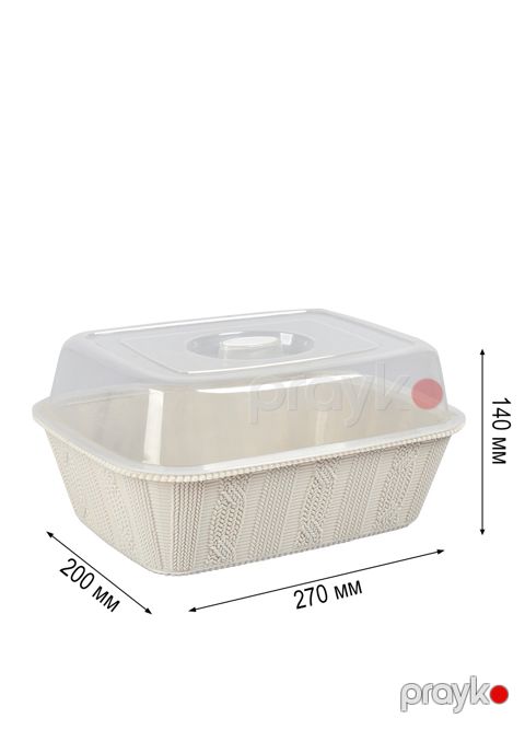 Çörəkqabı Stars Plast, plastik, qapaqlı, bej — Bakı