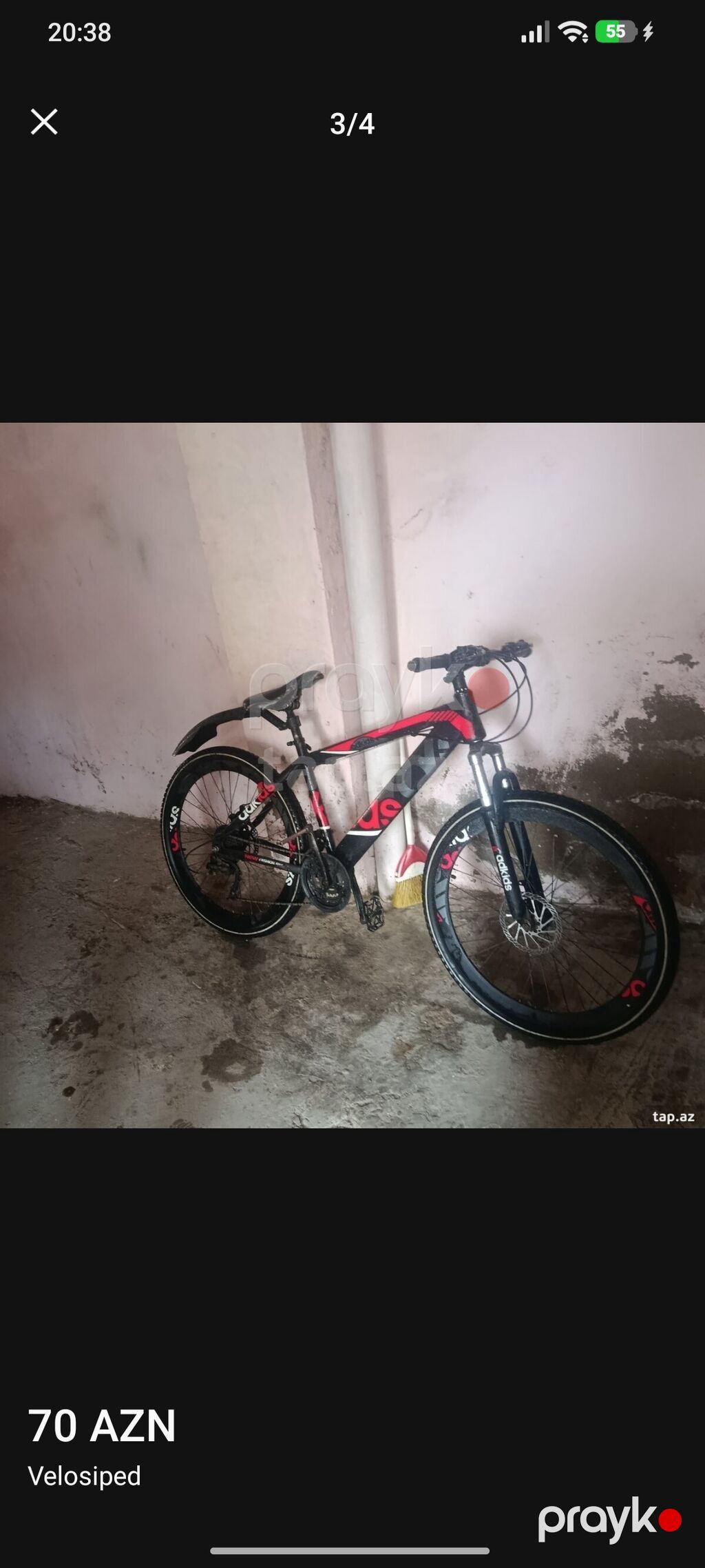 Velosiped – dağ/şəhər tipli, 26" təkərli - Rəng: qara-qırmızı — Dağ velosipedləri, Masazır (2)