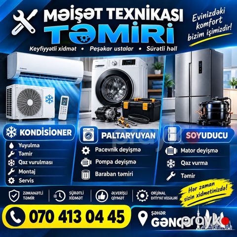 Məişət texnikası təmiri – Gəncə Xidmət sahələri: - Kondisioner — Gəncə