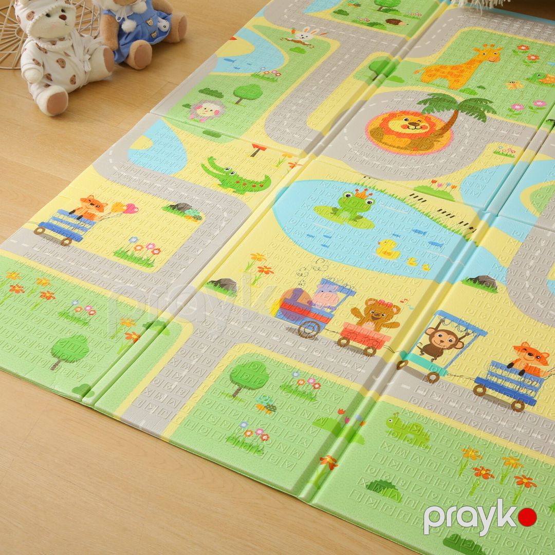 Funny Zoo Qatlanan Oyun Matı və Uşaq Xalçası – 150x180x1 sm (İkitərəfli və Yumşaq) — Uşaqlar üçün hər şey, Bakı (4)