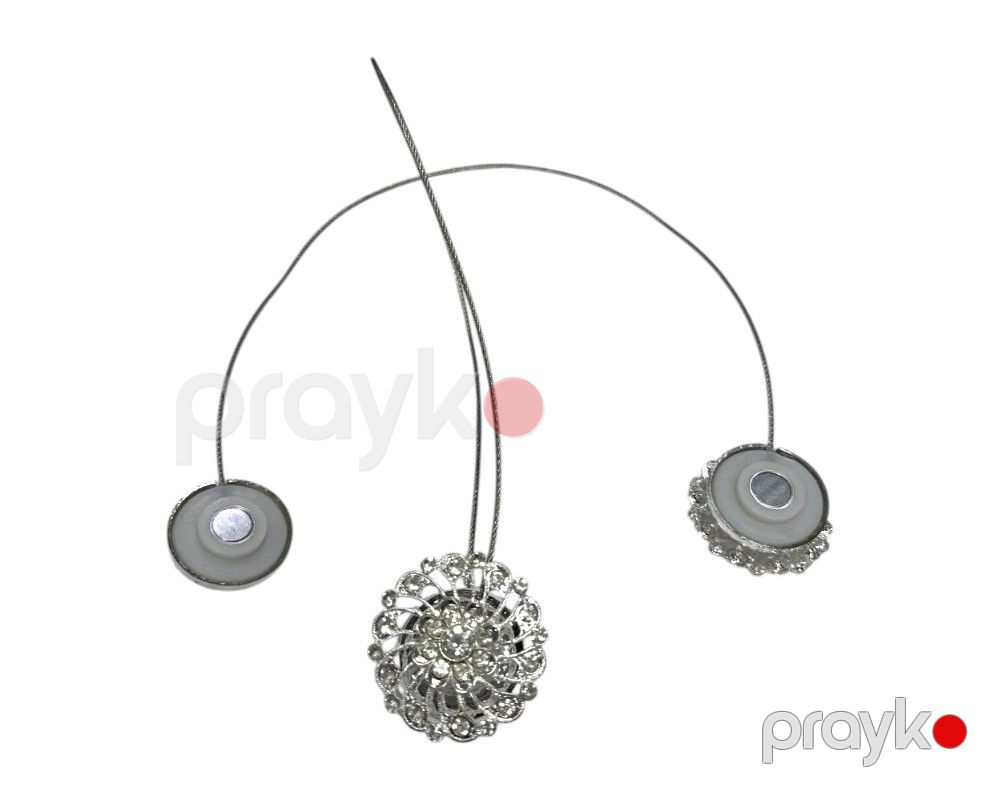 Pərdə tutacağı N8575, metal/plastik, gümüşü, 2 əd — Mallar, Bakı (2)