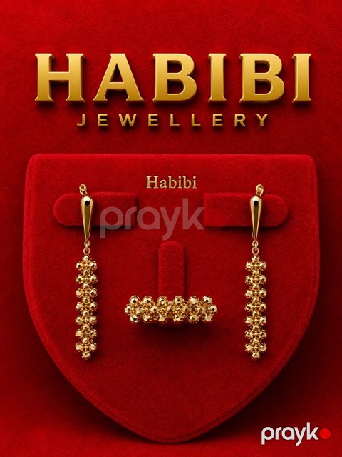 Zinət dəsti sırğa və üzük Habibi Jewellery HJ817, qızıl 585 əyar, 4.14 q — Bakı