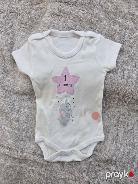 Qızlar üçün bodi 58938773, pambıq, ağ/çəhrayı, ölçü 0-1 ay — Bakı