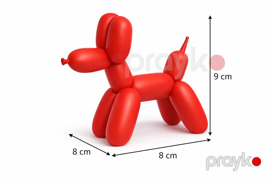 Dekorativ fiqur Mini Balloon Dog, plastik, qırmızı, 9 sm — Heykəlciklər və fiqurlar, Bakı (3)