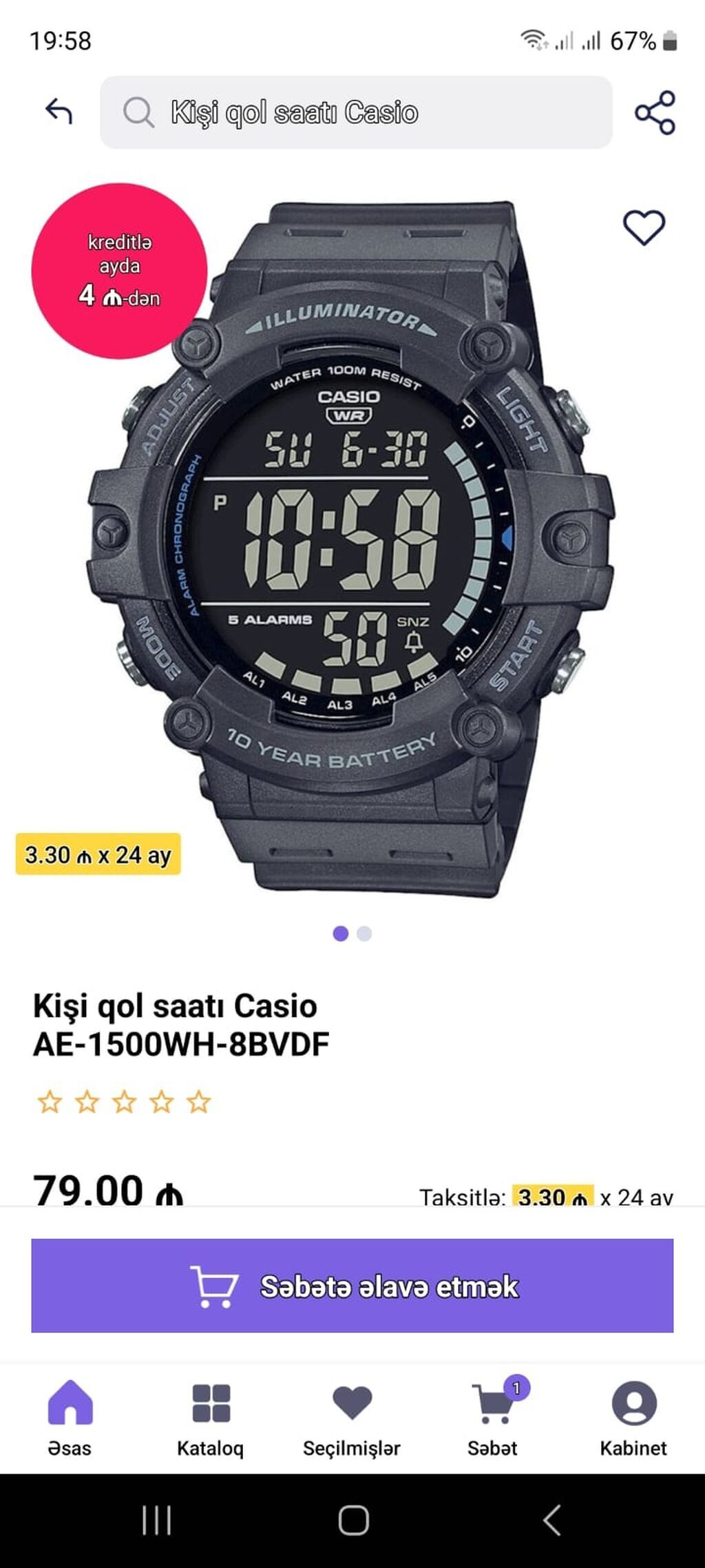 Yeni, Qol saatı, Casio, rəng - Qara — Qol saatları, Xırdalan (3)