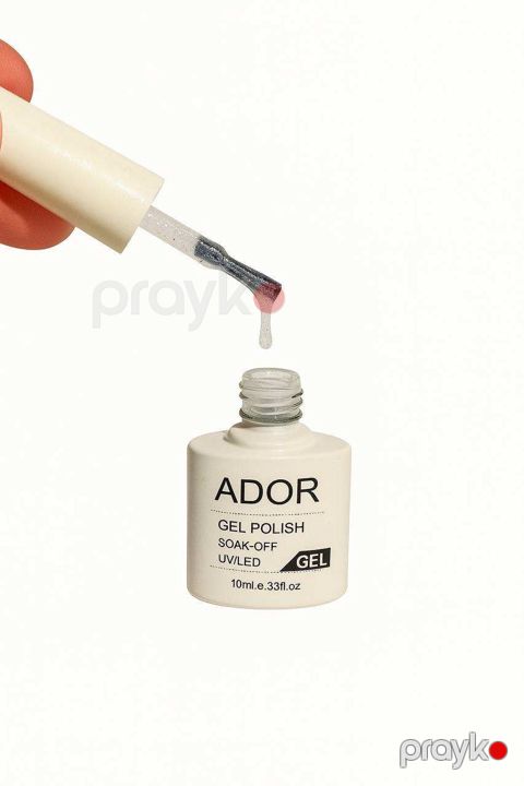 Gel lak Ador Soak-Off Uv/led, ağ parıltı ilə, 10 ml — Bakı