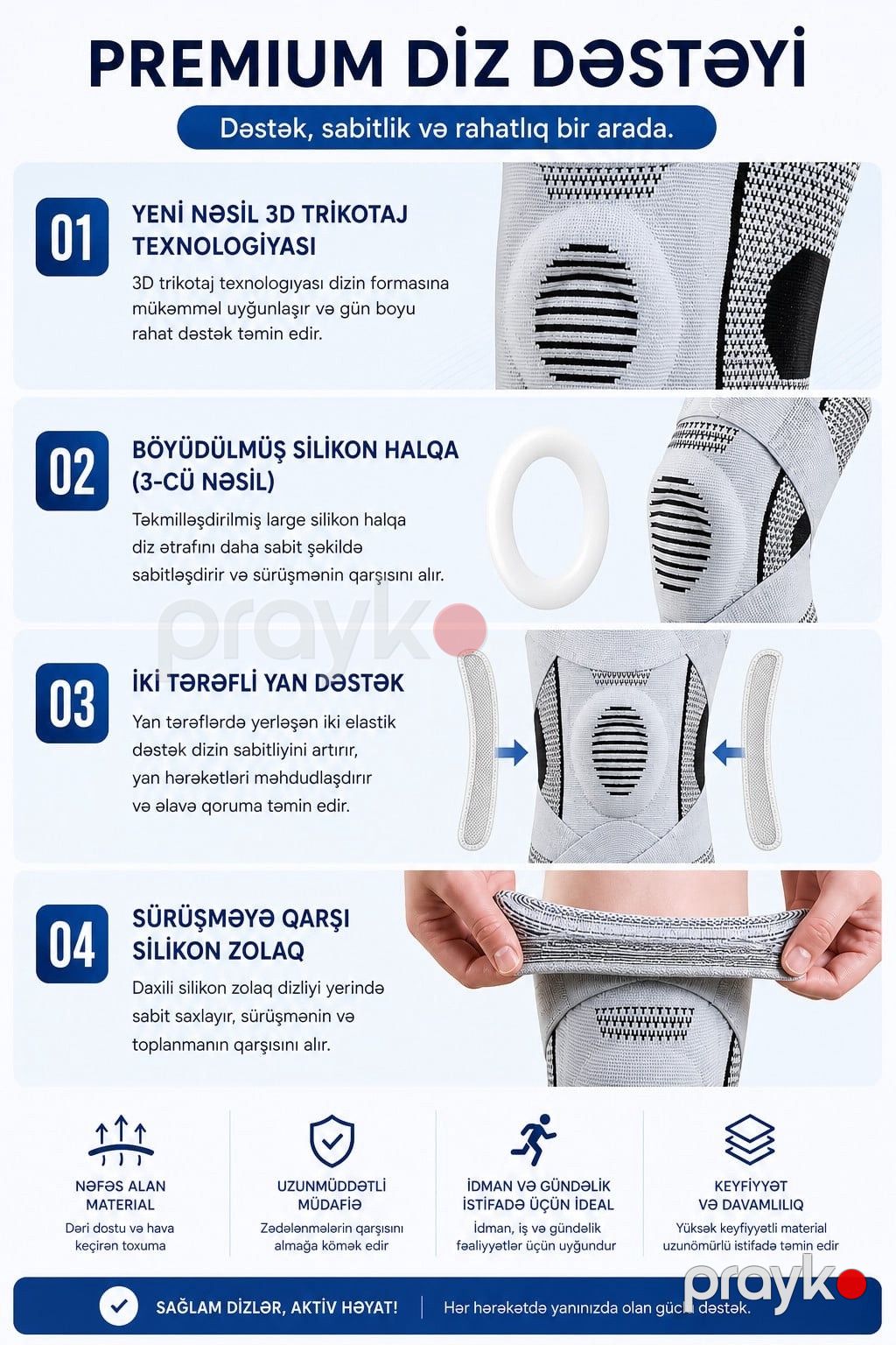 Diz qoruyucusu, boz, ölçü M, 1 əd — Mallar, Bakı (2)
