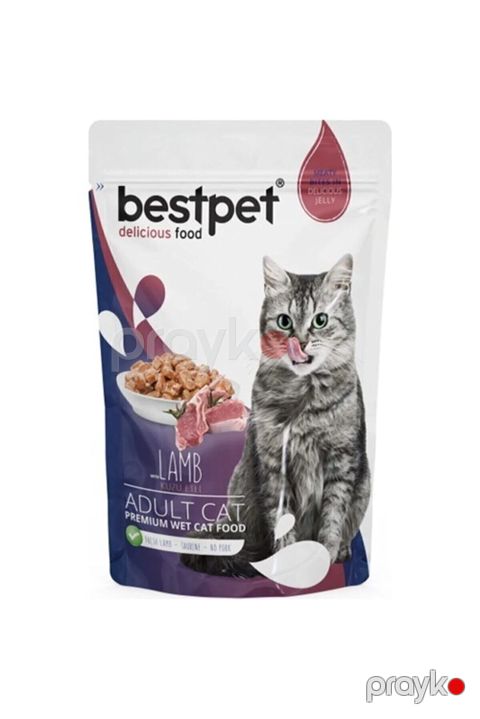 Nəm yem Bestpet yetkin pişiklər üçün, quzu əti ilə, 85 q