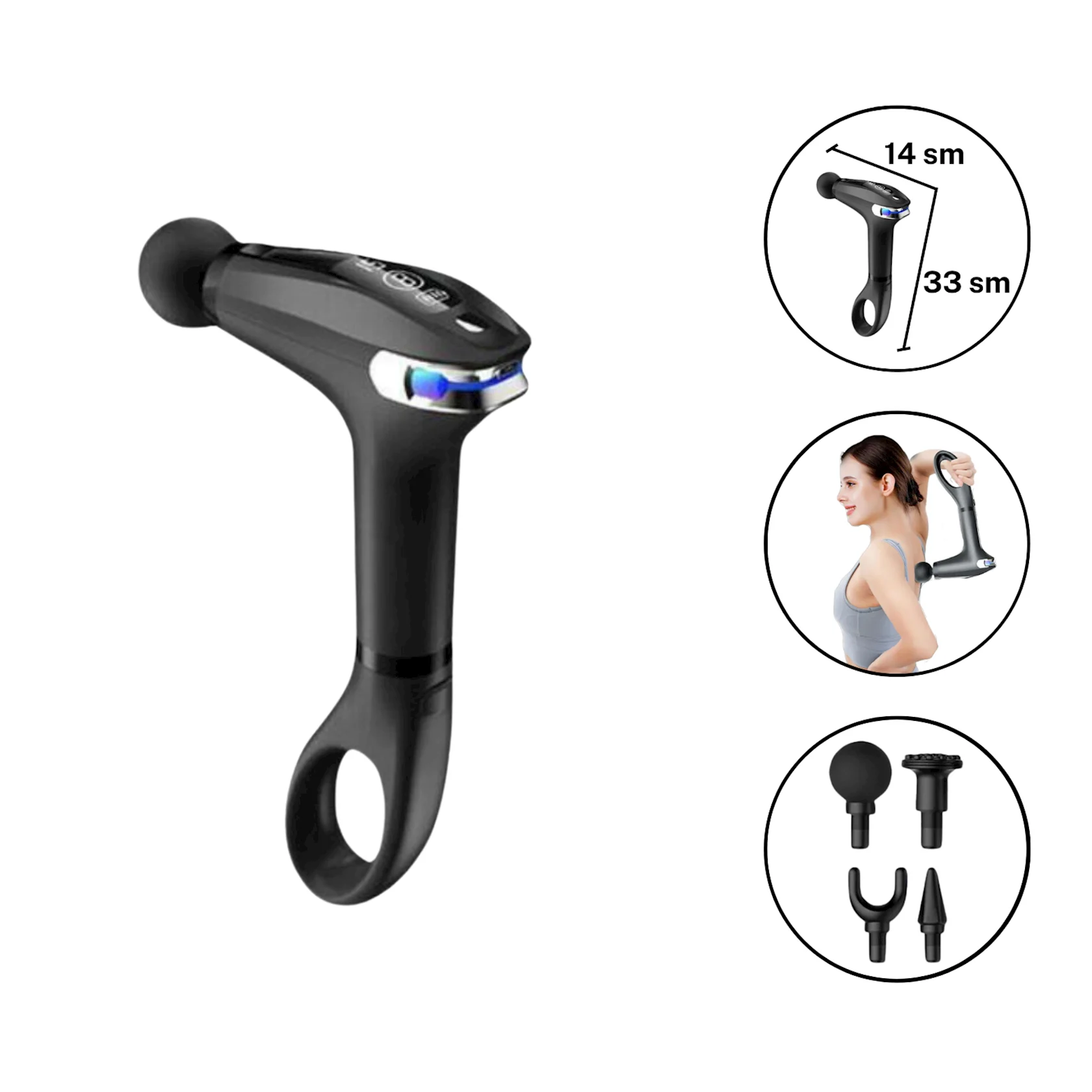 Bədən üçün masajor Blueida 2093/4 Qara — Etrend.az — Massagers