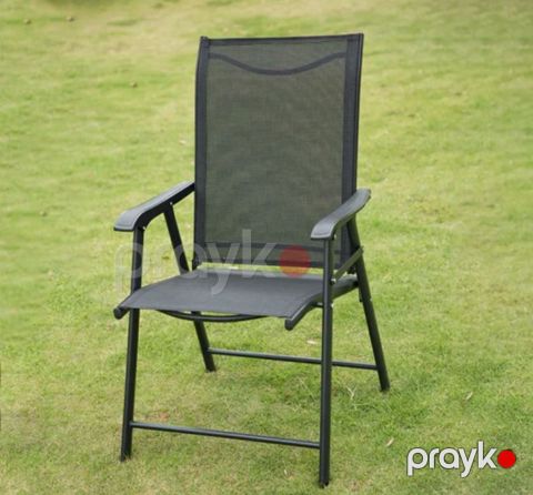 Bağ stulu, metal/parça, qara, 46x48x98 sm — Bakı