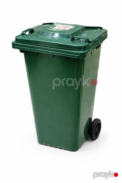 Təkərli zibil qabı OM99-0103 yaşıl plastik ölçü 240 L — Bakı