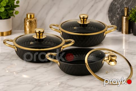 Yemək hazırlanması üçün qab-qacaq dəsti 6921-3523, qranit, 6 əşya — Bakı
