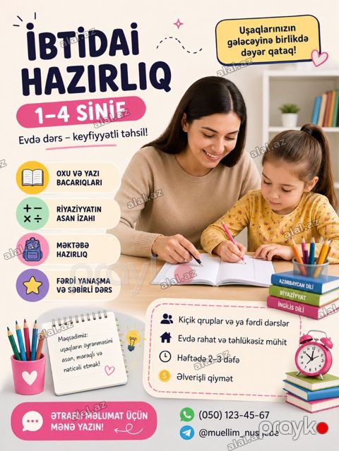 Məktəbəqədər təhsil müəllimi, 1-2 illik təcrübə, Dəyişən qrafik — Bakı