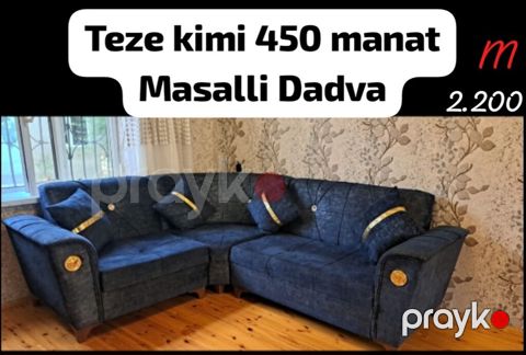 Künc divanı – Masallı, Dadva. - Rəng: tünd mavi - Forma: L-şəkilli — Masallı
