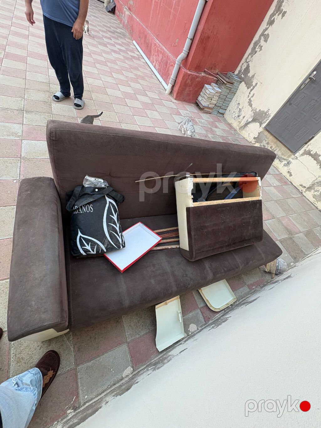 Divan-kravat, İşlənmiş, Açılan, Bazalı, Parça, Çatdırılma yoxdur — Divanlər, Bakı (2)