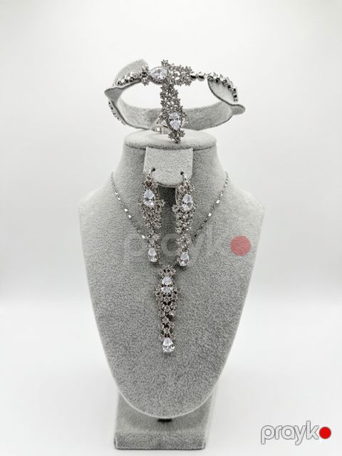 Bijuteriya dəsti Xuping Jewelry Kulonlu zəncir və qolbaq və üzük və sırğa Qadınlar üçün Bijuteriya ərintisi Ağ 2026-580891 — Bakı