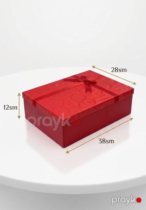 Hədiyyə qutusu HP2863182671, karton, qırmızı, 38x28x12 sm — Bakı