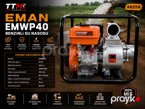 Bağ nasosu Eman EMWP40, 1200W, 30 m, 80 litr/dəq — Bakı