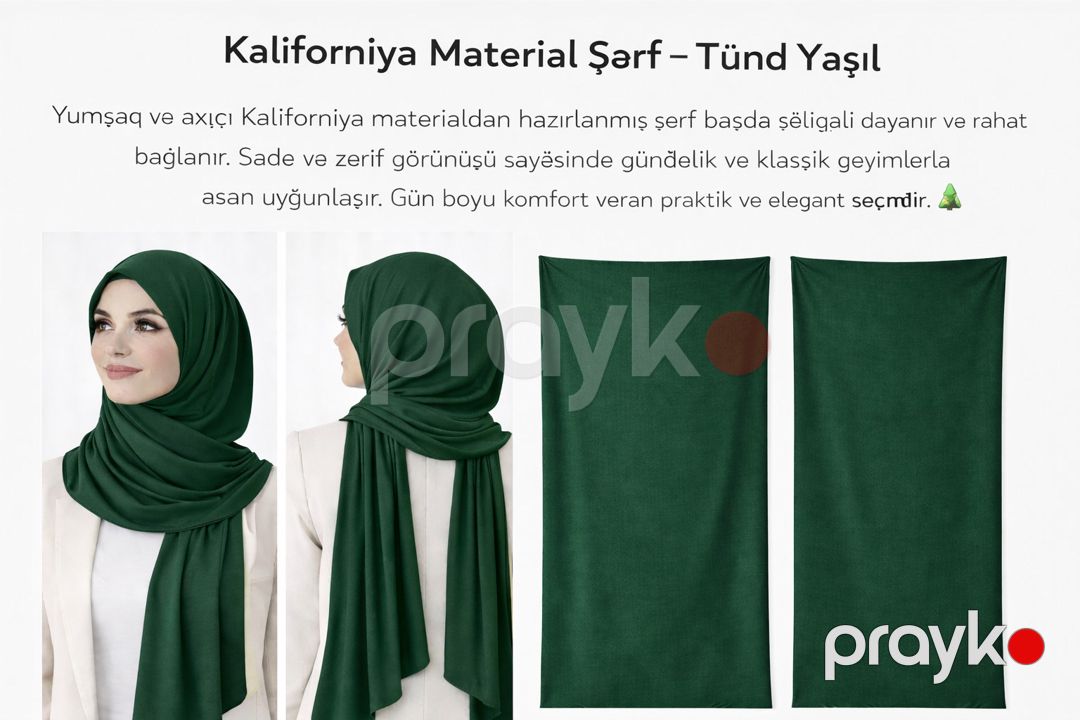 Şərf qadınlar üçün 23103108, yaşıl, 75x175 sm — Mallar, Bakı (2)