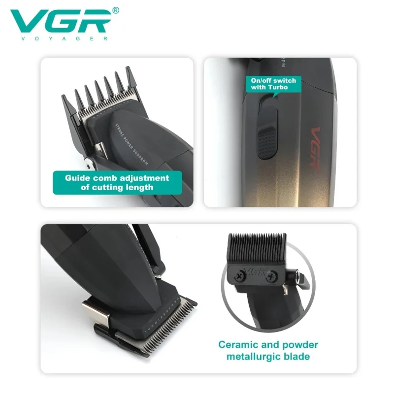 Saç kəsimi üçün cihaz VGR V-003 Black/Gold — Usturalar, trimmerler və epilyatorlar, Bakı (2)