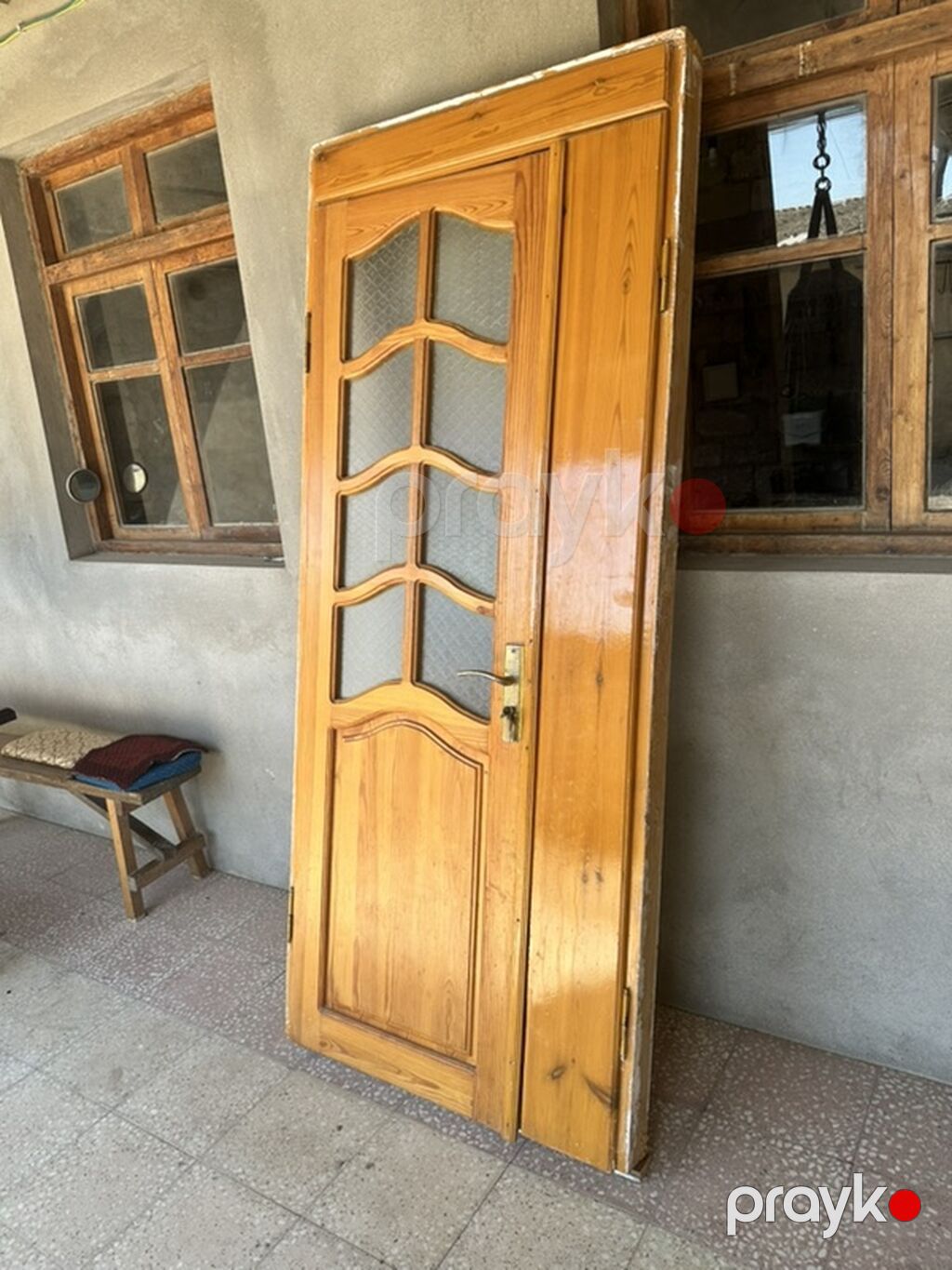 Taxta otaq qapısı – şüşəli model - Material: təbii ağac (şpon deyil) — Pəncərələr, qapılar, balkonlar, Digah (3)