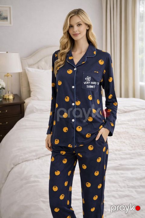 Pijama qadınlar üçün 3322, tünd göy, bambuk, ölçü 2XL — Bakı