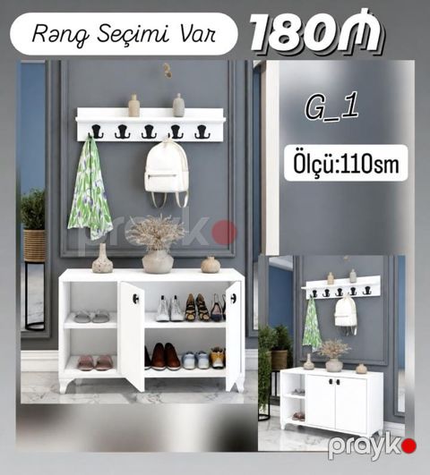 Yeni, 2 qapılı, Rəngli, Açılan, Düz dolab — Digah