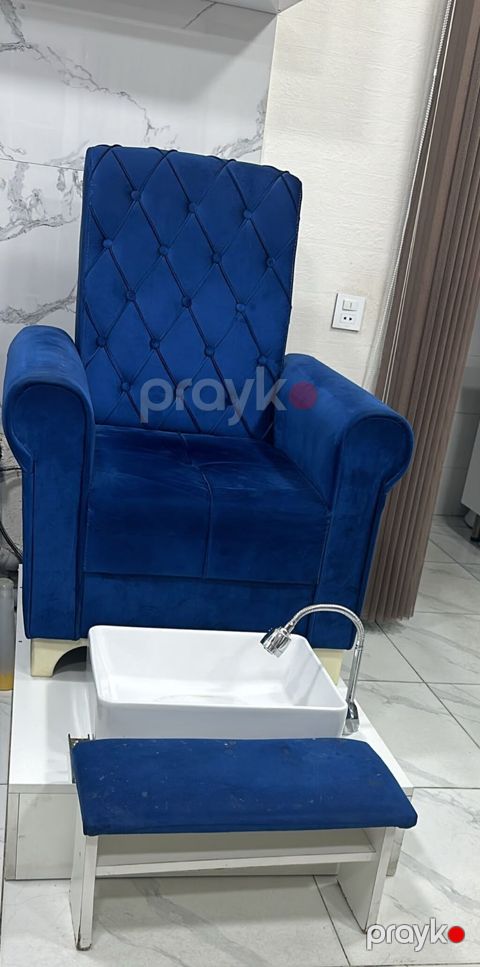 Pedikür üçün salon kreslosu və ayaq vannası dəsti - Material: mavi — Bakı