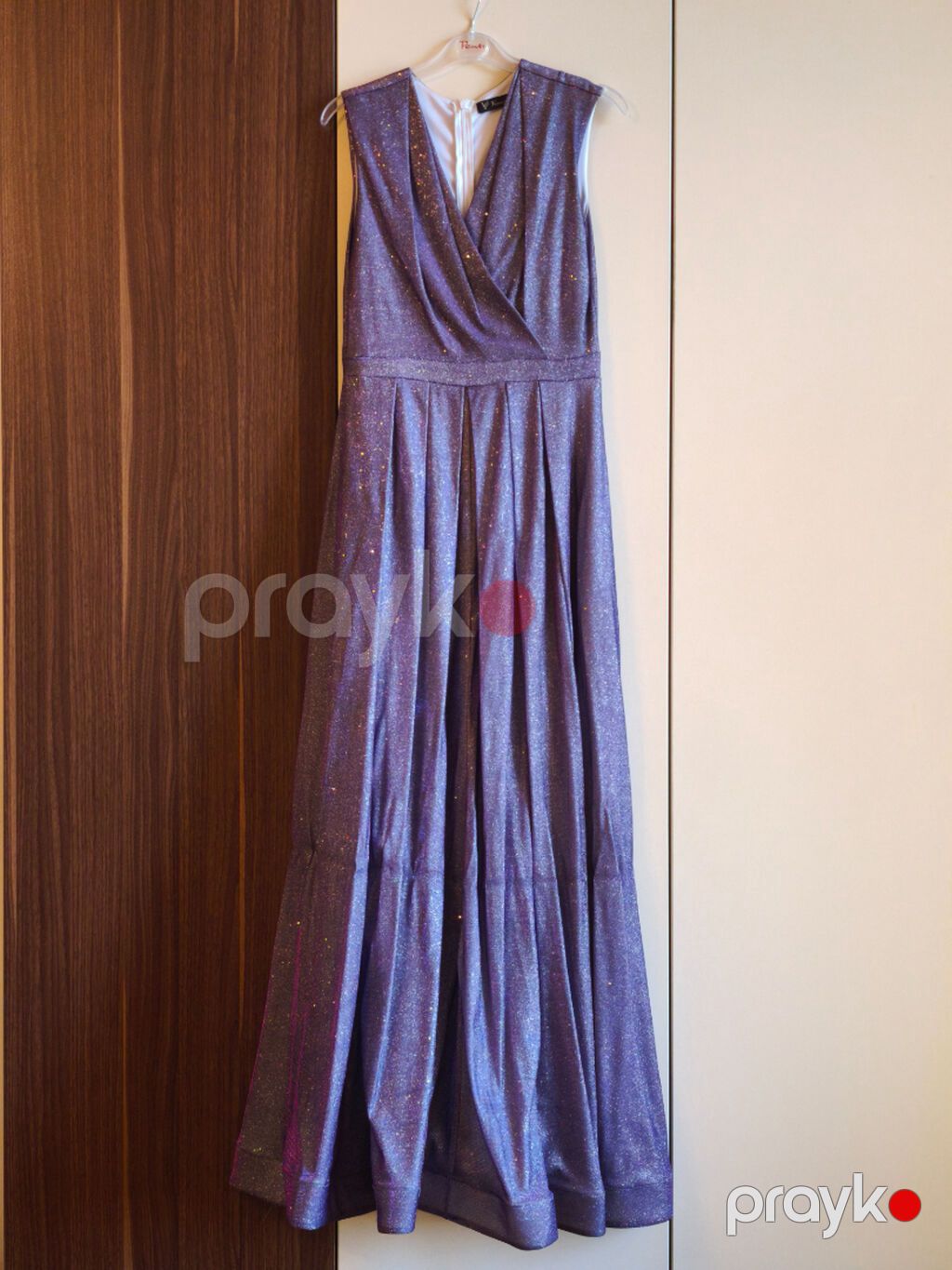 Parıltılı bənövşəyi uzun ziyafət geyimi - Model: Uzun, A-kəsimli — Axşam paltarları, Bakı (6)