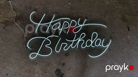 “Happy Birthday” LED neonsayağı işıqlandırma lövhəsi. 100x50 sm — Zaqatala