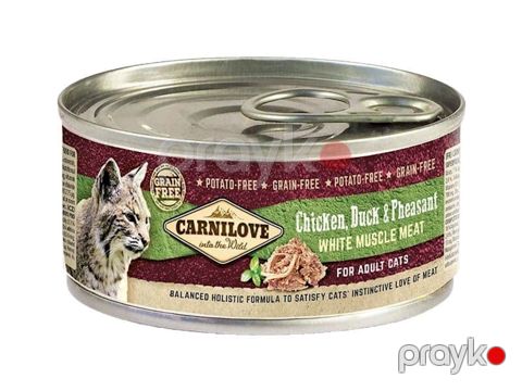 Konserv Carnilove Cat Chicken, Duck&Pheasant yetkin pişiklər üçün, toyuq, ördək və qırqovul dadı ilə, 100 q — Bakı