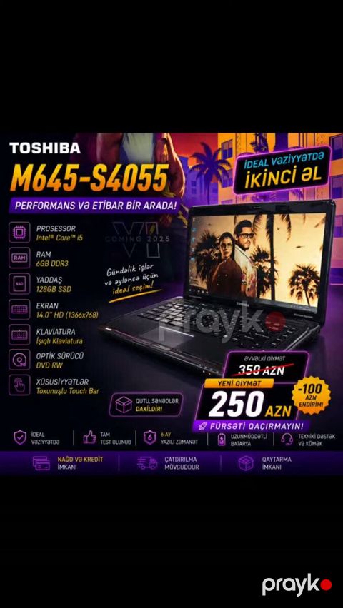 Noutbuk Toshiba M645 — Bakı
