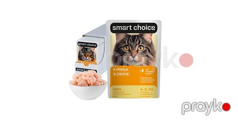Nəm yem pişiklər üçün Smart Choice, toyuq sousda, 75 q — Bakı