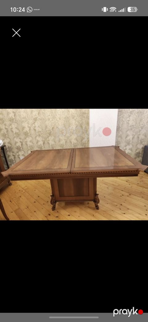 Klassik üslubda massiv ağac yemək masası. - Material: təbii ağac (tam — Ağsu