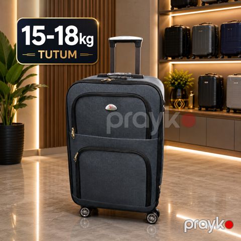 Çamadan TM0921, tekstil, 15-18 kq tutum, ölçü L, tünd boz — Bakı