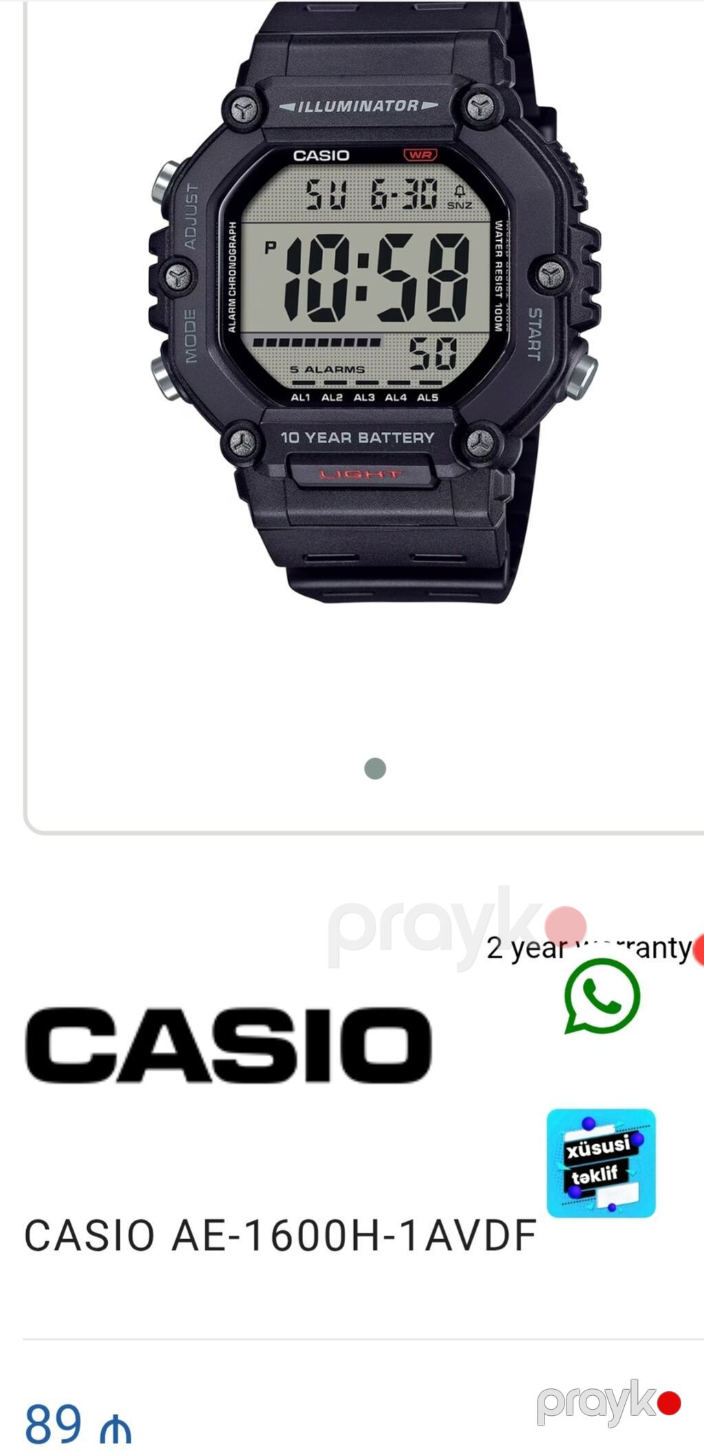 Yeni, Qol saatı, Casio, rəng - Qara — Qol saatları, Xırdalan (8)