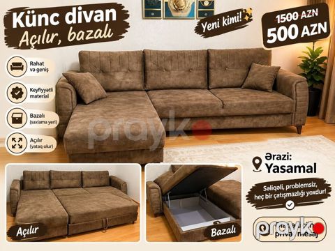 Aynur92 kod8989 Qiymet 500 AZN Künc divan satılır Açılır, bazalıdır — Mehdiabad
