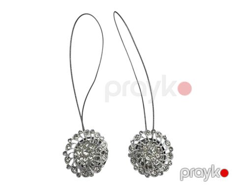 Pərdə tutacağı N8575, metal/plastik, gümüşü, 2 əd — Bakı