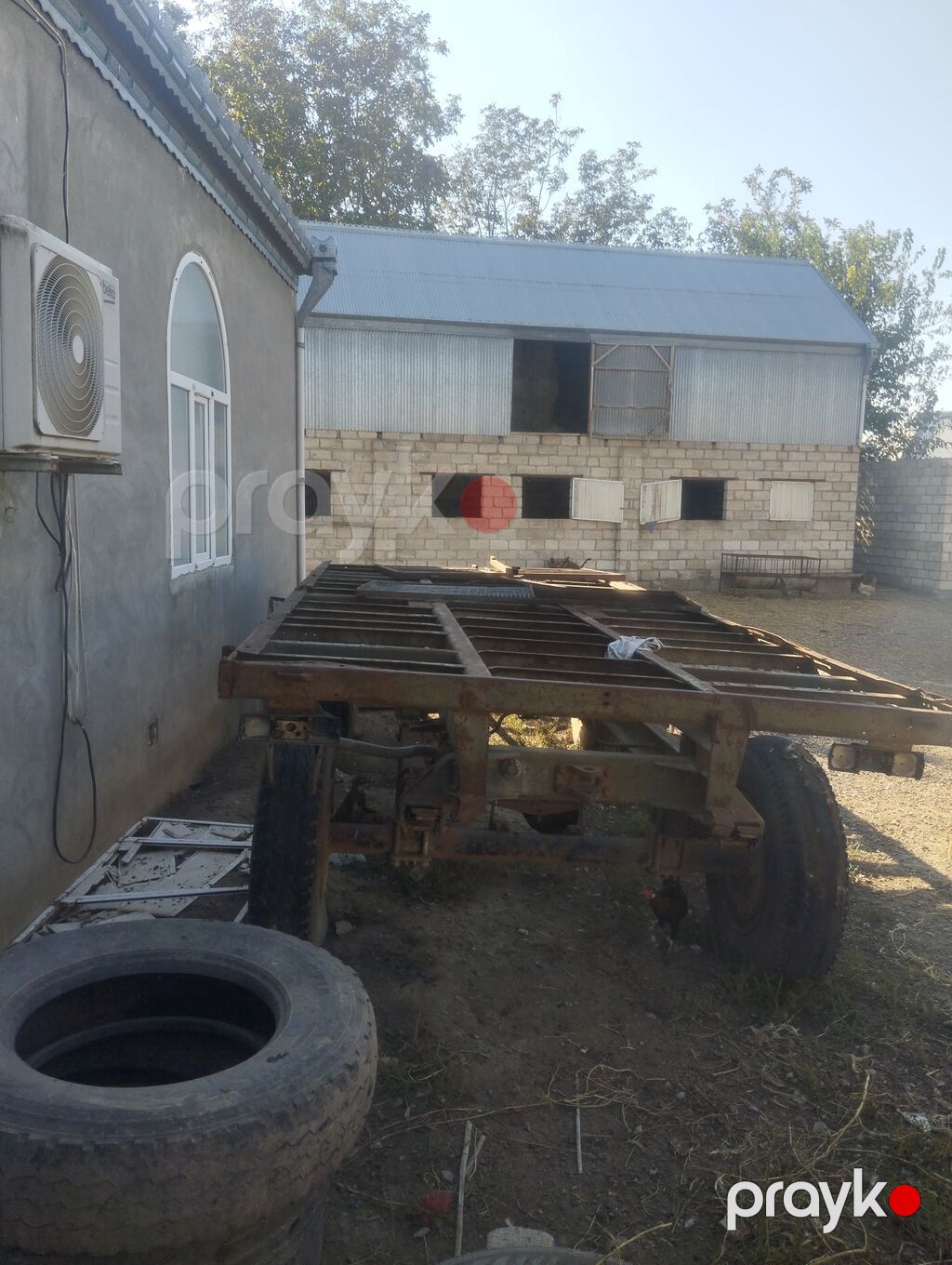 İkioxlu qoşqu şassisi (traktor/yük maşını üçün) - Güclü metal karkas — Qoşqular, Ağdam (2)