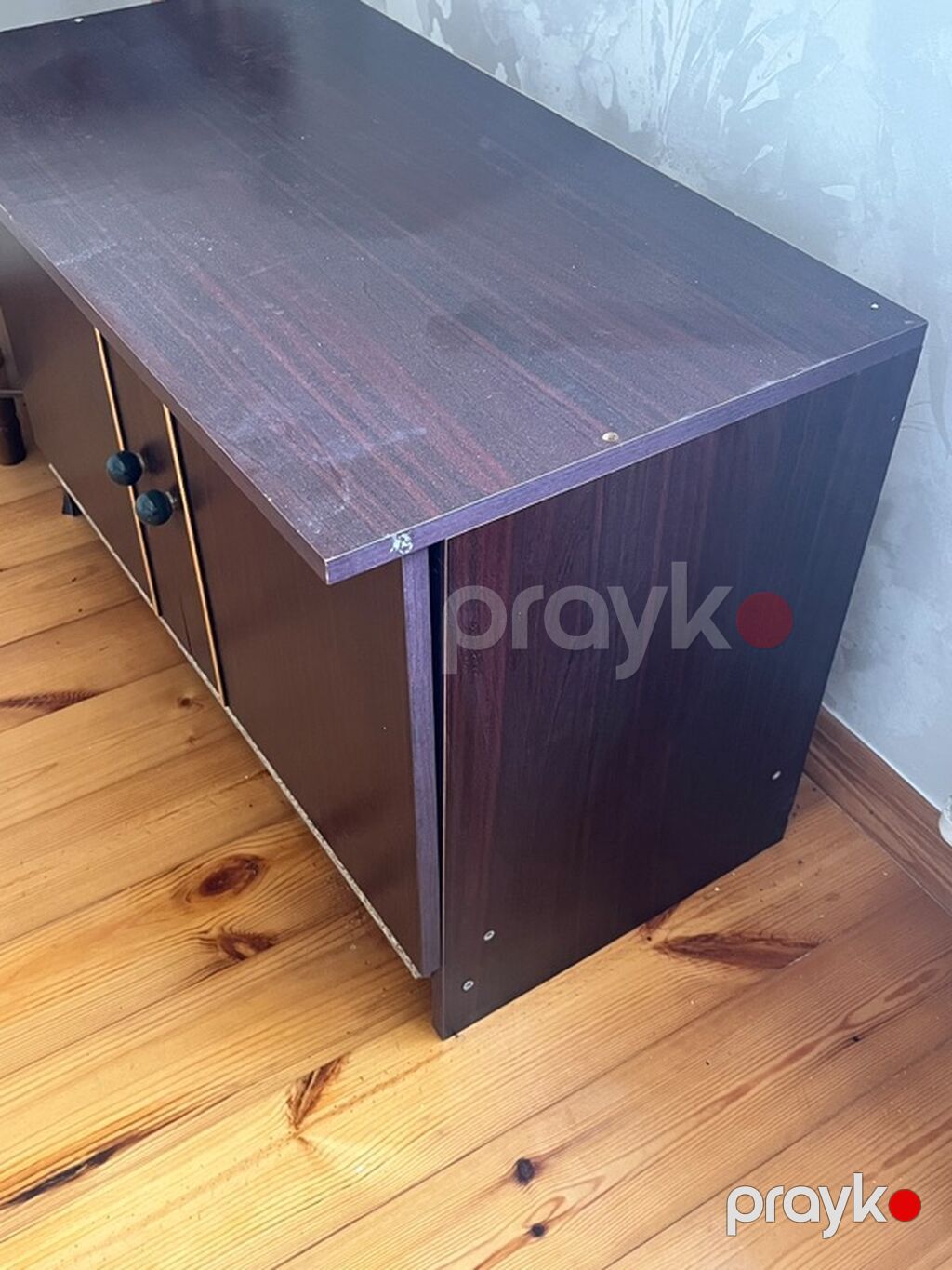 Taxta TV/komod dolabı - Material: laminat/LDSP (qaranlıq qoz rəngi) — Televizor altlıqları və standlar, Digah (2)