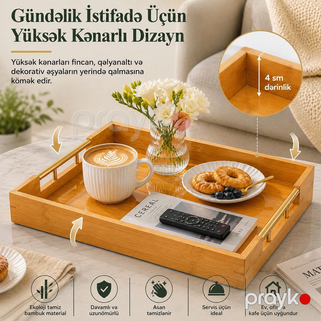 Sini dəsti SV20, bambuk, 3 əd, 41 sm/37 sm/33 sm — Mallar, Bakı (3)