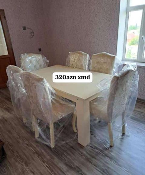 Yemək/Oturma dəsti – 6 nəfərlik - Komplekt: 1 masa + 6 stul - Rəng — NM Mebel — Masalar və stullar
